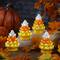 Mr. Halloween; 5.5" LED Illuminated Halloween Candy Corn Trees, 4ct.; Category:Halloween Tabletop Decor; Image:4